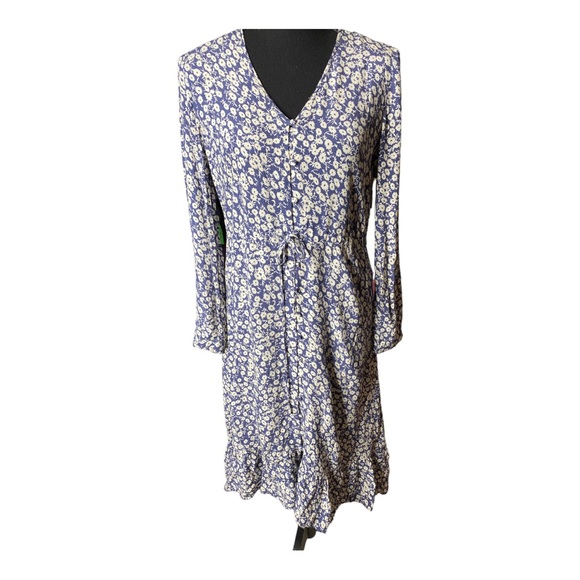 Rails Floral Jade Front Button Ruffle Dress Size Small - Picture 1 of 8